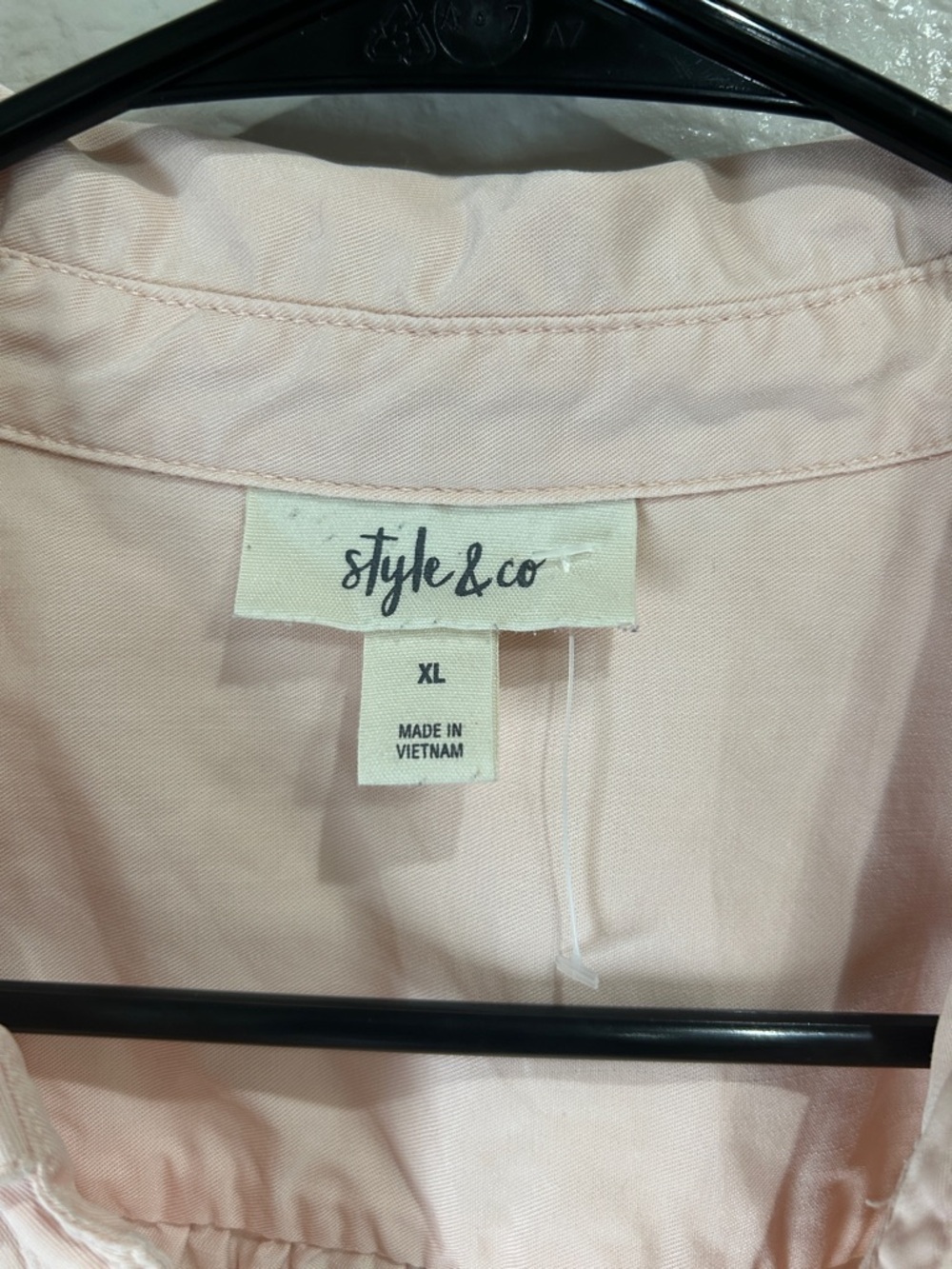 Style & Co. Blush Pink Button-Up Top Short Sleeve Sz XL Casual Summer TC0294 - Picture 3 of 8
